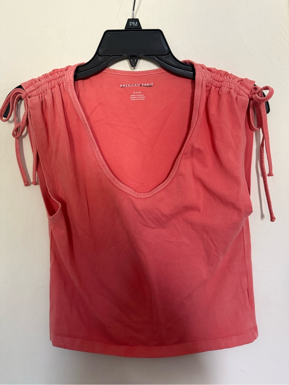 American Eagle Outfitters Coral Tie-Shoulder Scoop Neck Tank